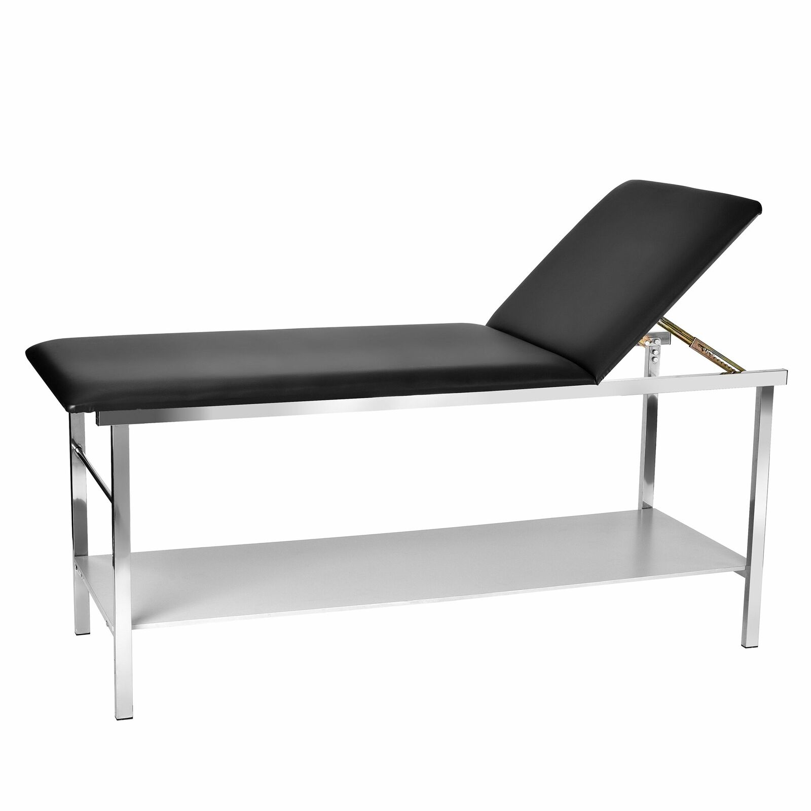 Adirmed Black Adjustable Steel Exam Treatment Table With Shelf & Dispenser