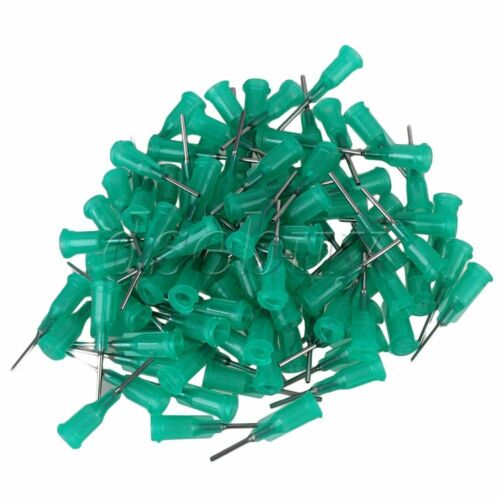 100pcs Green 1/2"" Glue Liquid Dispensing Blunt Needle Tips 18 Gauge