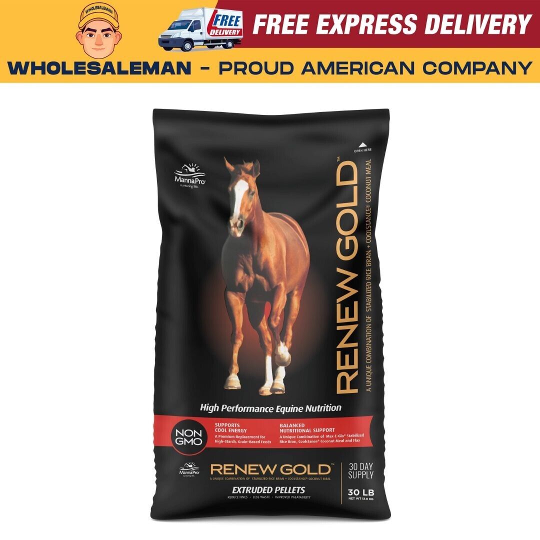 Manna Pro Renew Gold For Horse, 30 Lb Bag, New Original, Free Fast Shipping