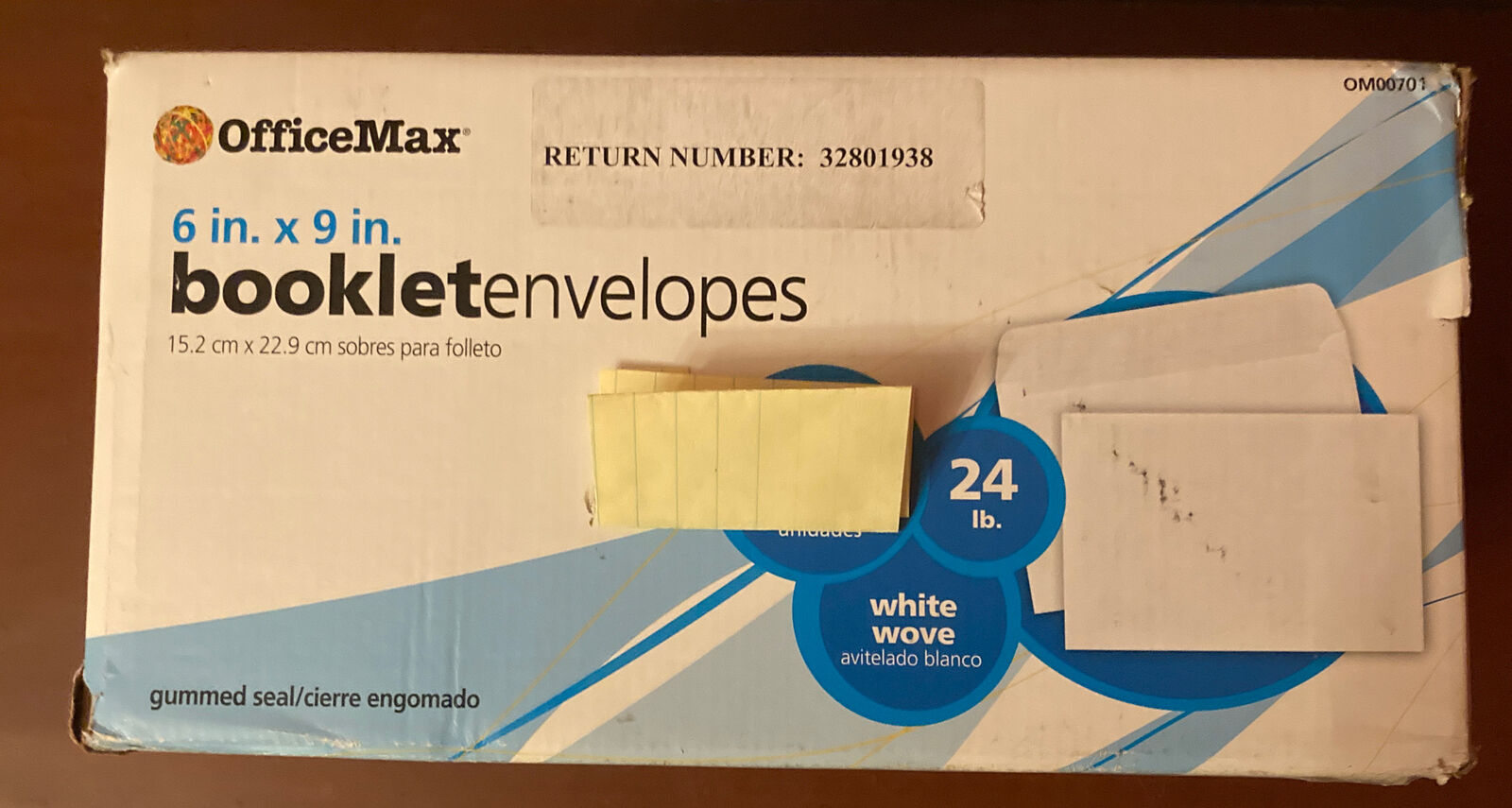 Officemax 6" X 9" Premium Booklet Envelopes, 24lb. White 400 Ct Free Shipping
