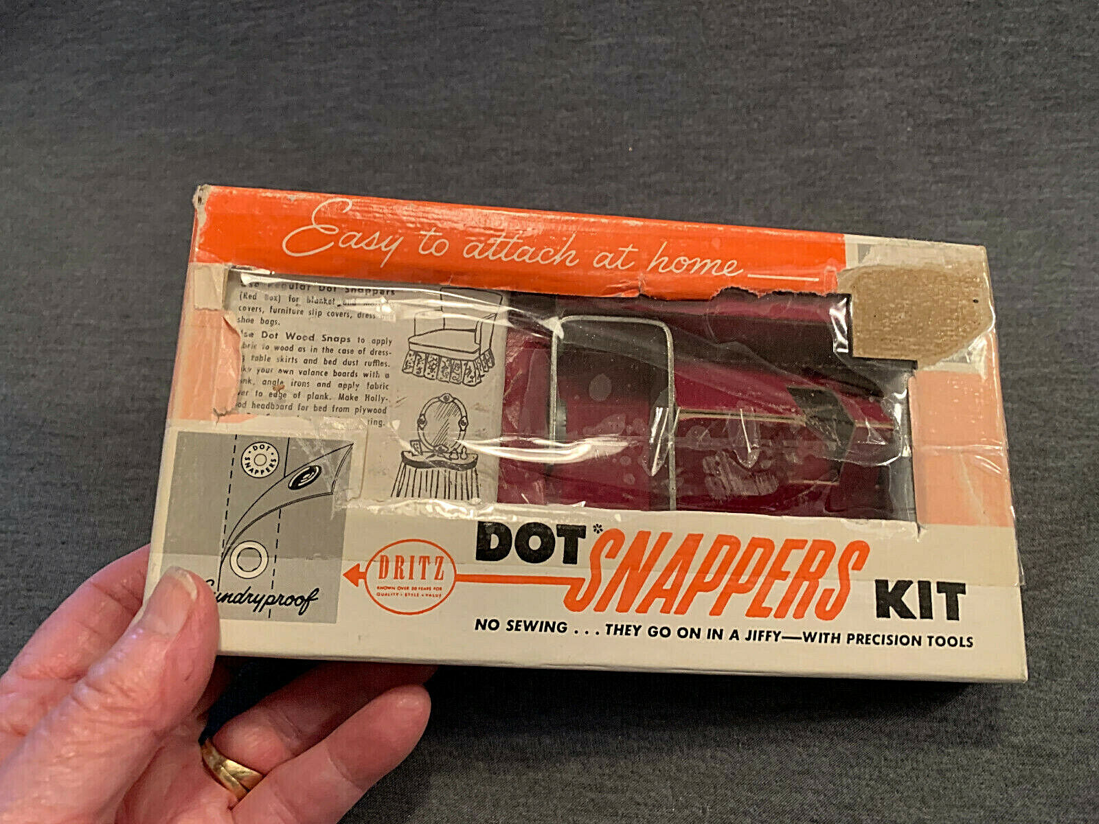 Vintage Dritz Dot Snapper Kit For Applying Dot Snaps To Clothing & Accessories!