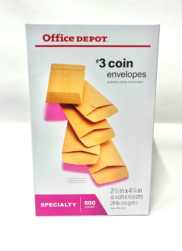 Office Depot Brand Coin Envelopes, #3, Gummed Seal, Manila, Box Of 500