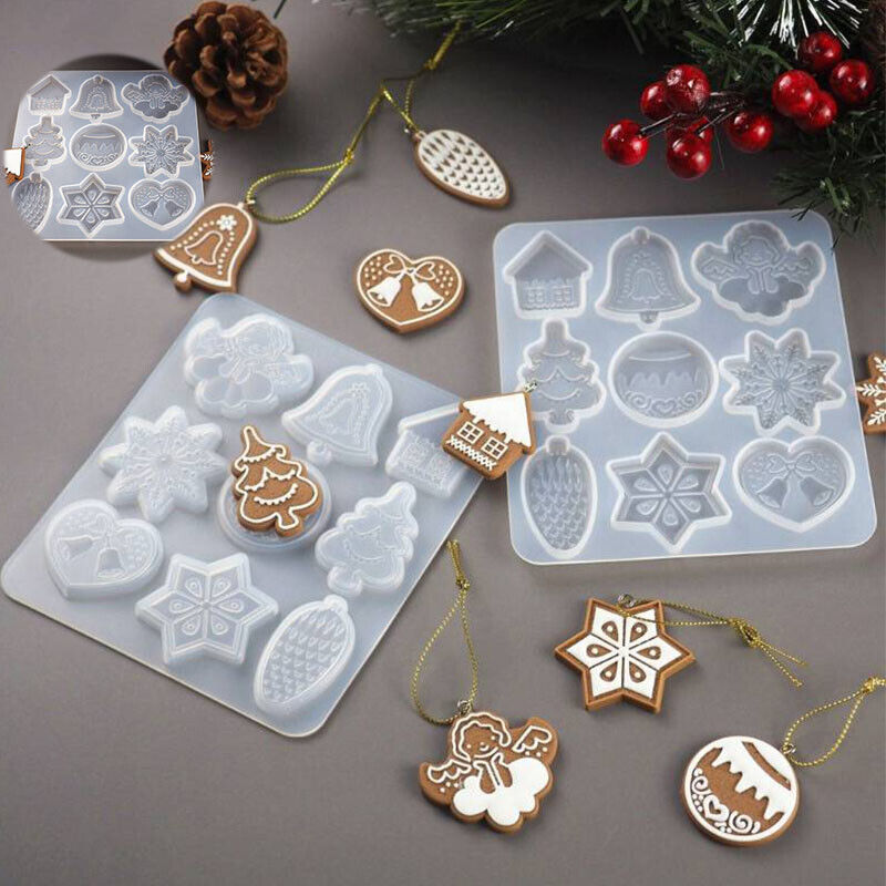 Christmas Mold Crafts Silicone Key Chain Pendant Casting Art Elk Resin Mold