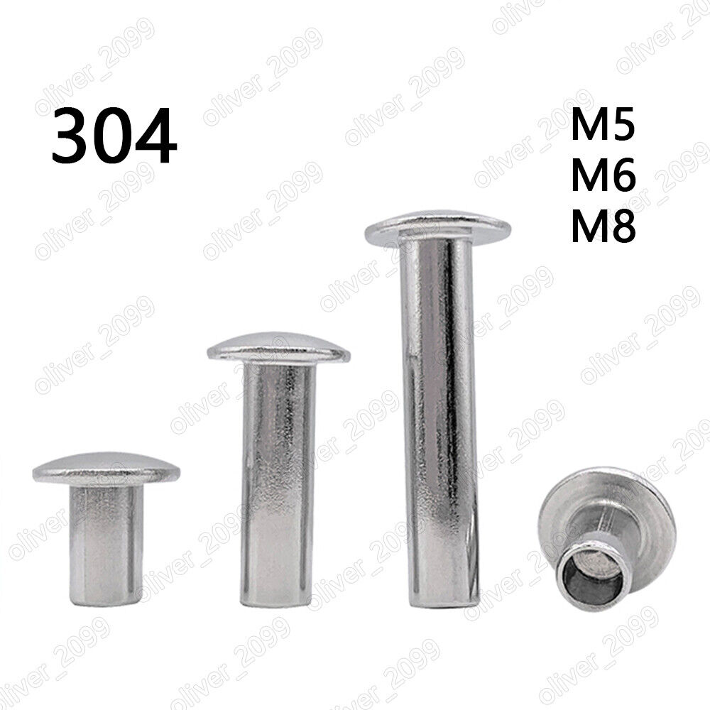 304 Stainless Steel Oval Head Semi - Tubular Rivets M5 M6 M8