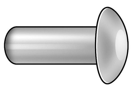 Zoro Select Tfc1610-50 Semi-tubular Rivet,1/4x5/16 In,pk50