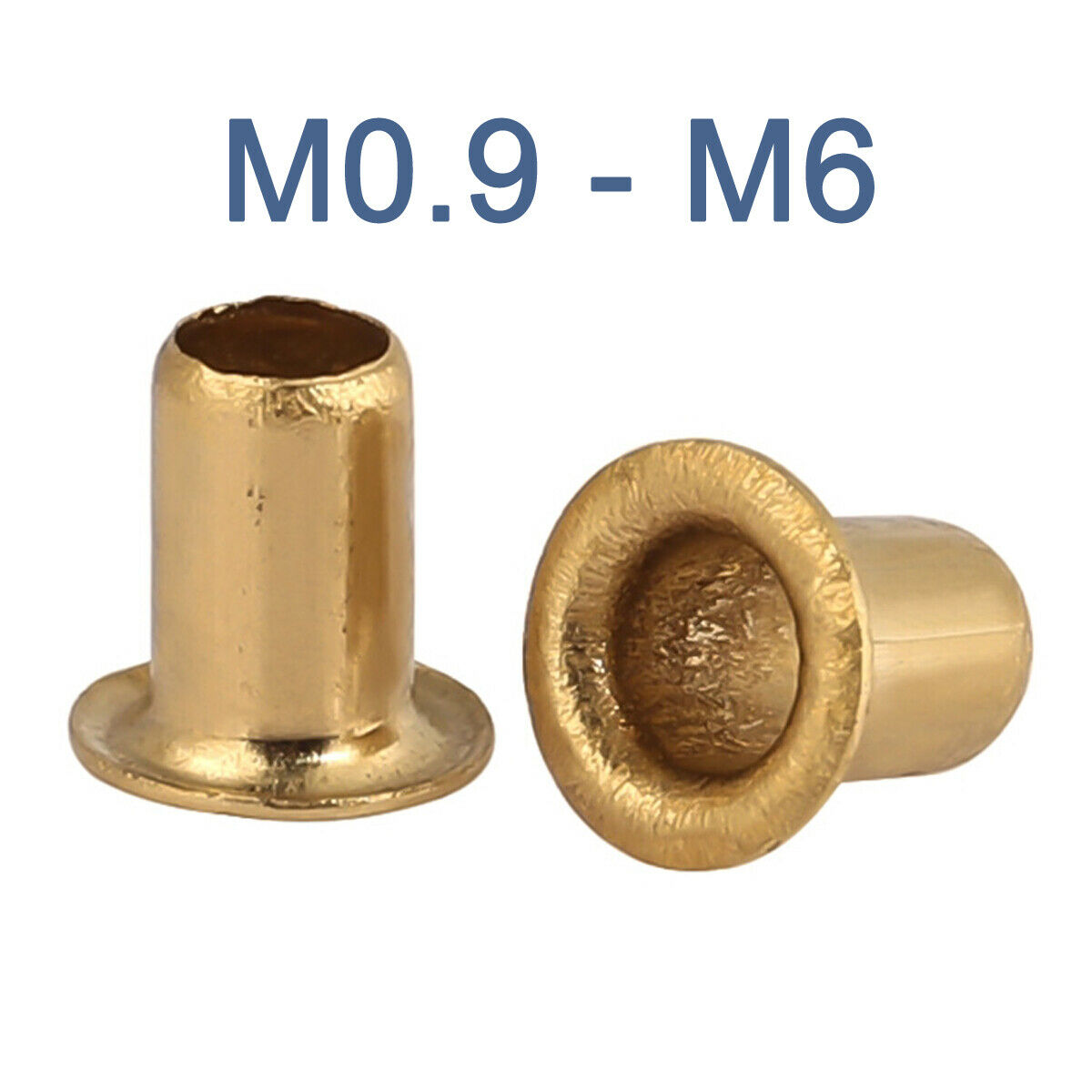 M0.9 - M6 Copper Brass Eyelet Hollow Tubular Rivets Through Nuts Hole Grommets