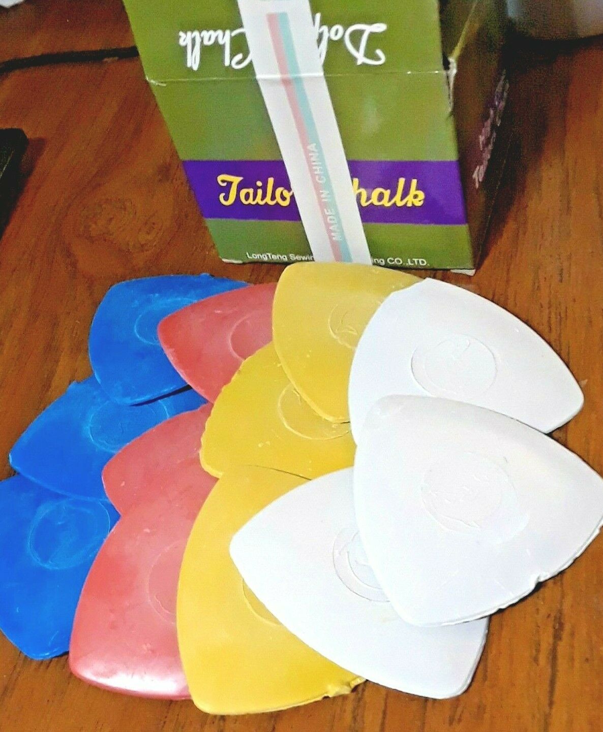 Dolphin High Class Professional Tailors Chalk. 12 Triangle Shaped Pieces. In Box