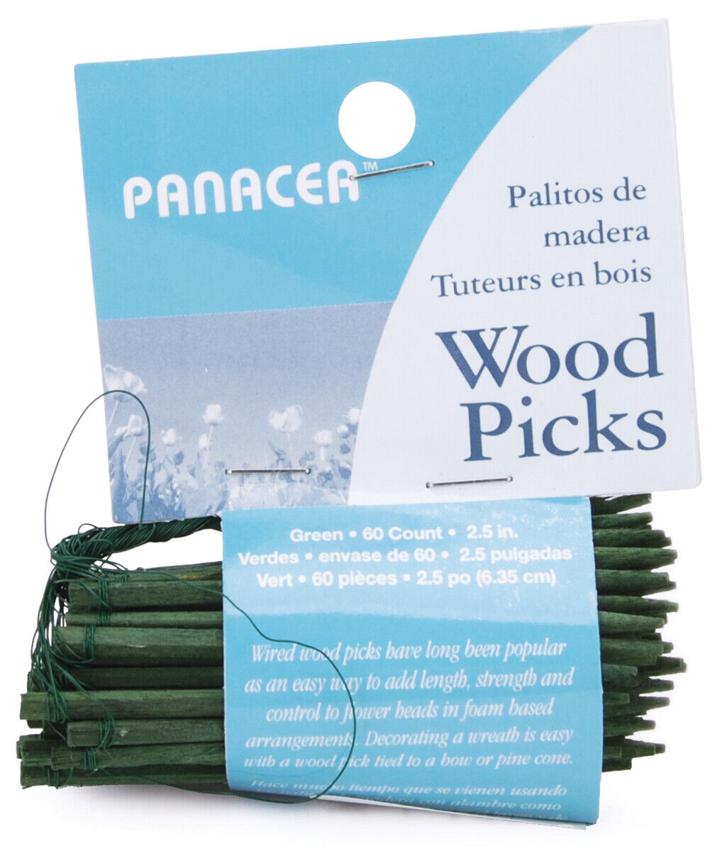 Panacea 60042 Wood Picks 2.5" 60/pkg-green (6pk)